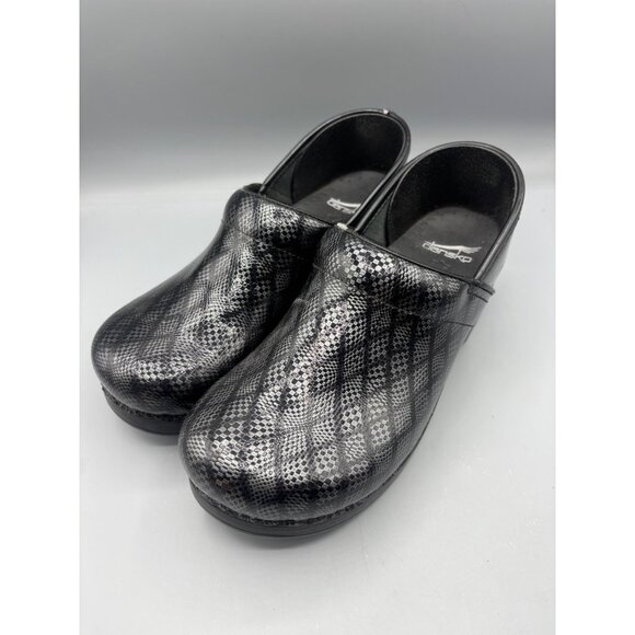 Dansko Womens Clogs 40 Black Plaid Professional Clogs - Picture 1 of 8